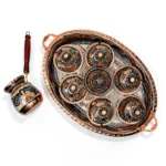 6 Kişilik Bakır Fincan Seti